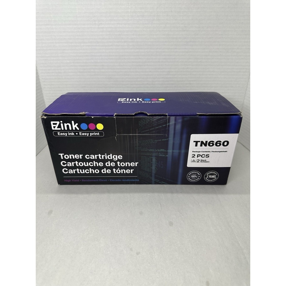 E-Z Ink TN660 Toner Cartridge 2-Pack – Compatible with Brother Printers
